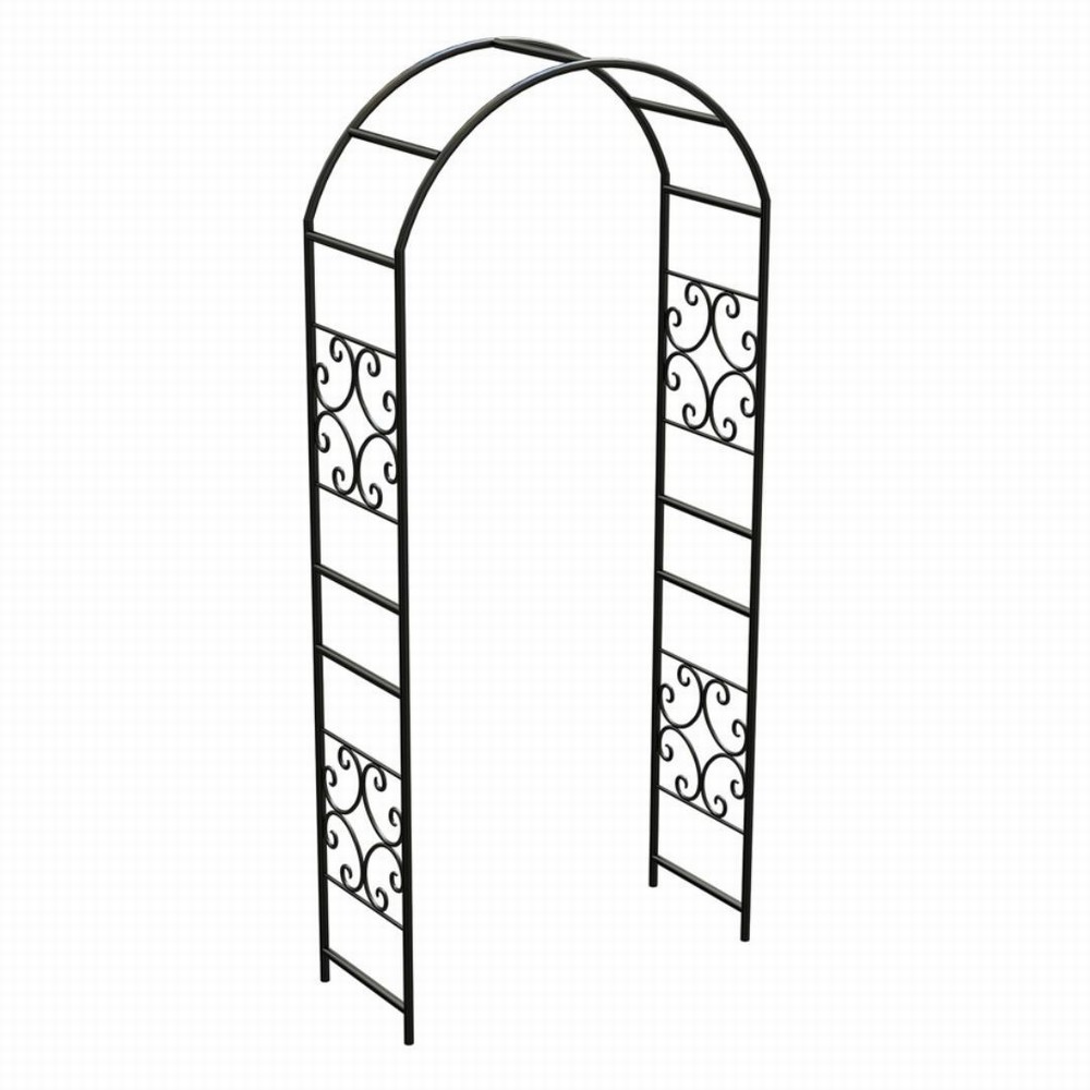 Scroll Garden Arch without Gate 210cm - Black