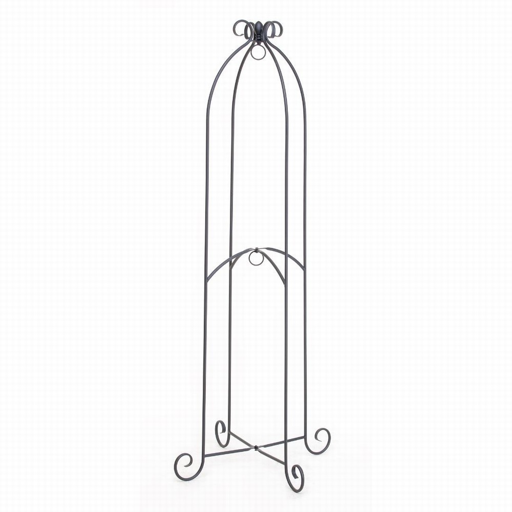 Scroll Top Double Basket Hanger 153cm - Black