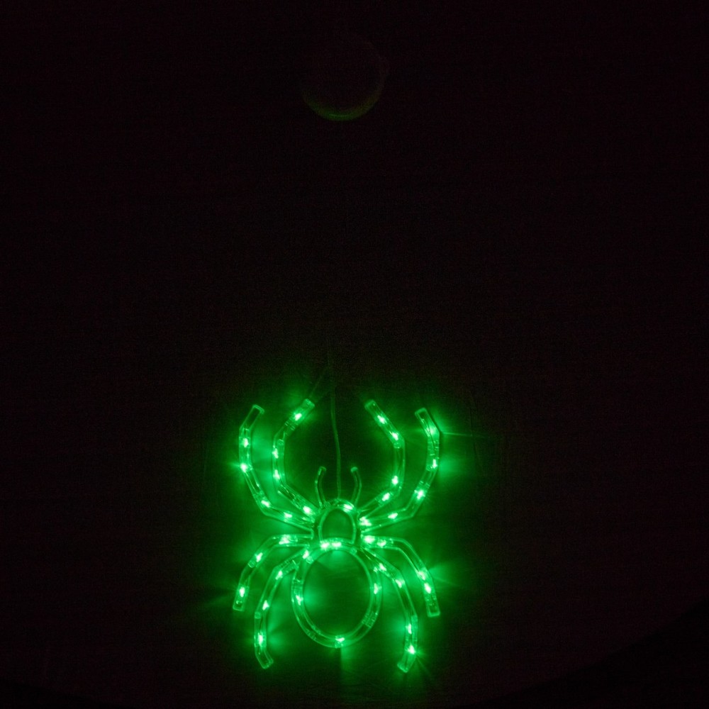 Halloween InLit LED Scary Spider Decoration 20cm Green