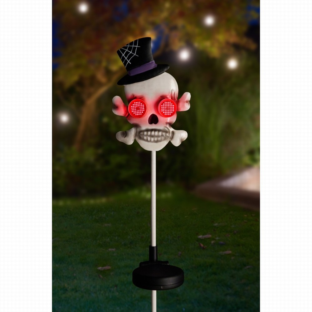 Halloween Blinkin' Skull LED Stake Light 74cm Red