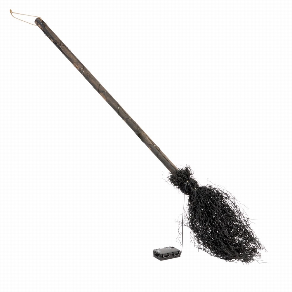 Halloween InLit LED Witch Broom Decoration 108cm Warm White