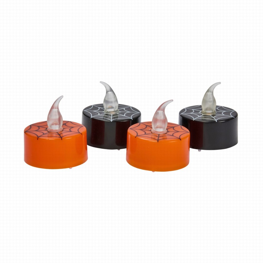Halloween SpiderWeb LED T-Lights Pack of 4 3.5cm Warm White