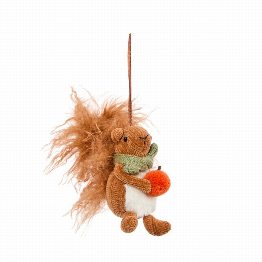 Autumn Decor Cyril Squirrel Hanging Decoration 12cm