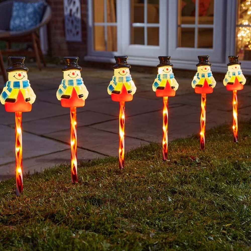 Three Kings Snowman Stake Lights Set of 6 45cm Warm White
