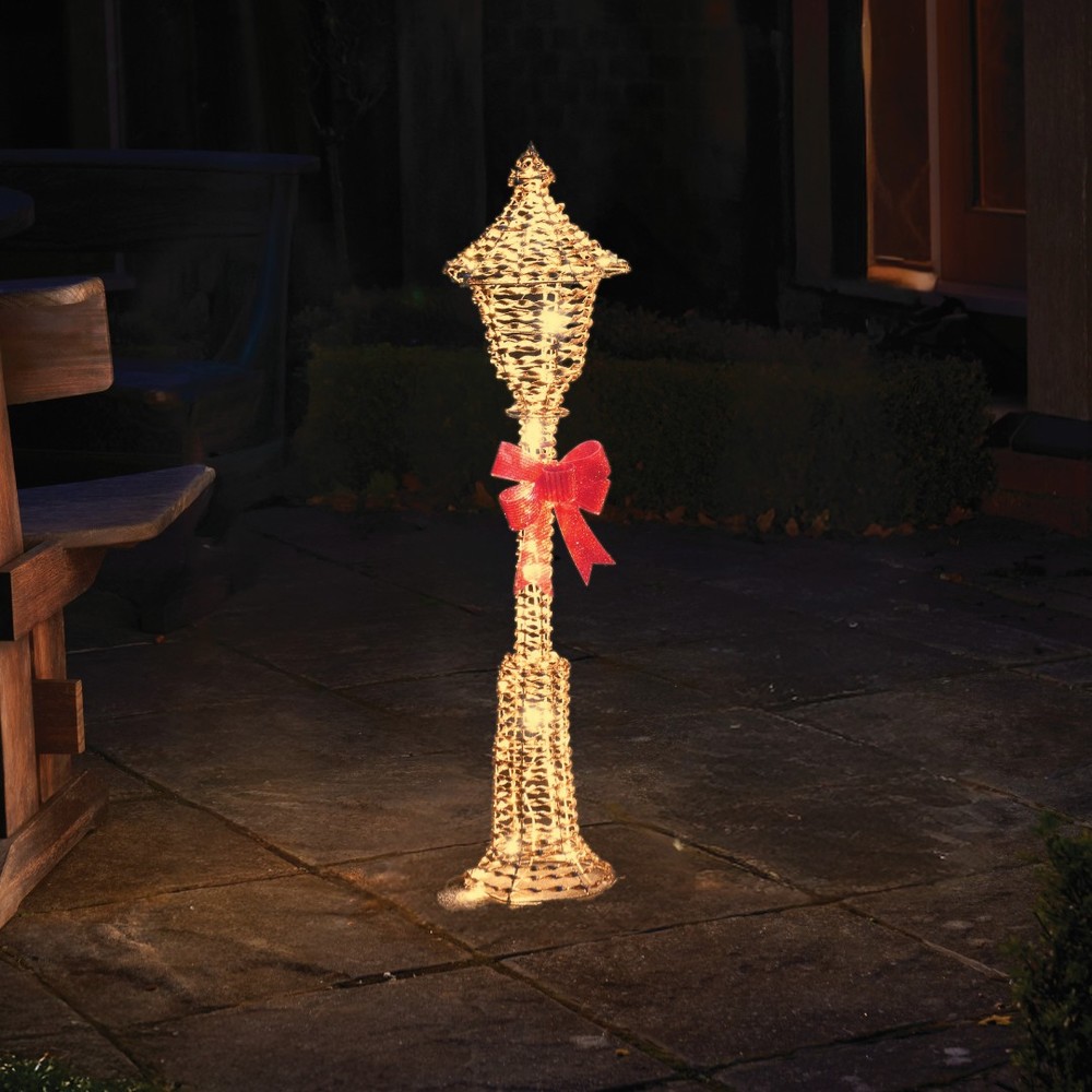 Three Kings GlitterTwist Gold Lamp Post 90cm Warm White