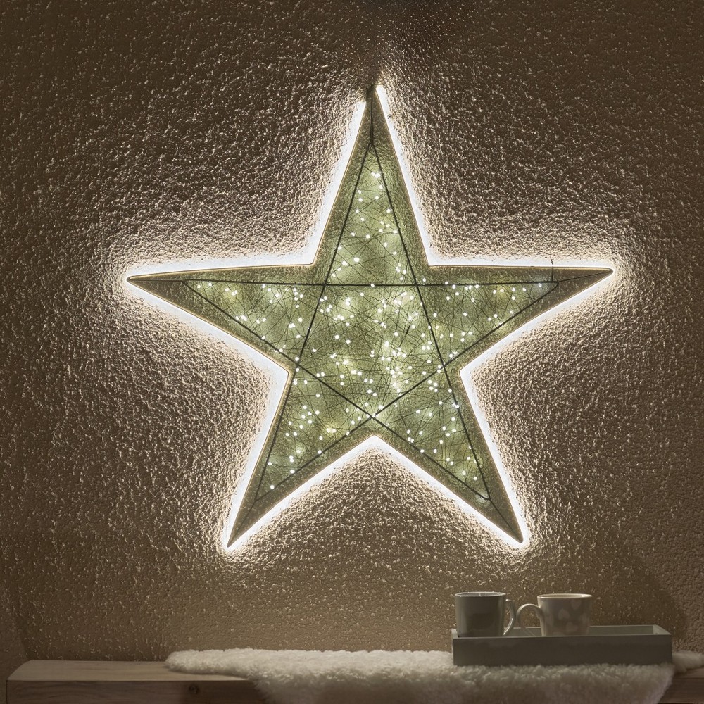Three Kings Halo LED Star Decoration 80cm Warm White