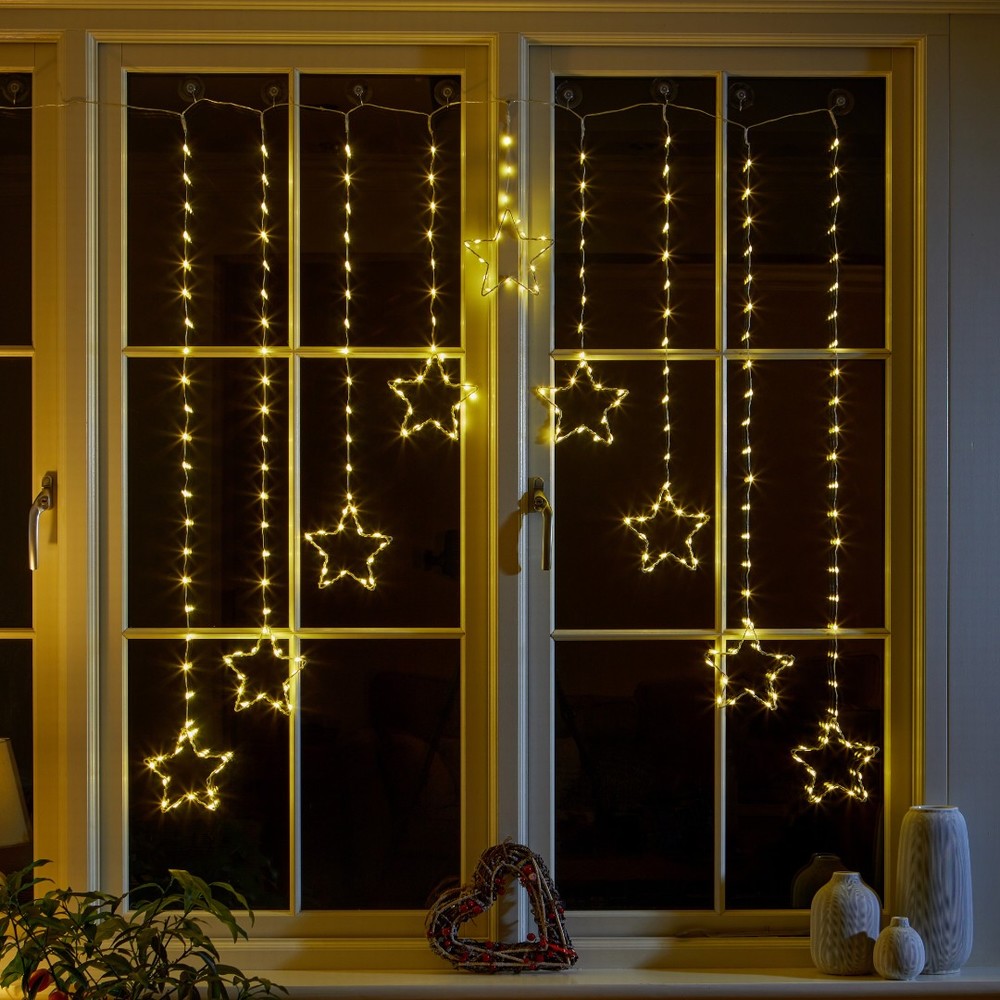 Three Kings Star Curtain Lights - Warm White 120cm