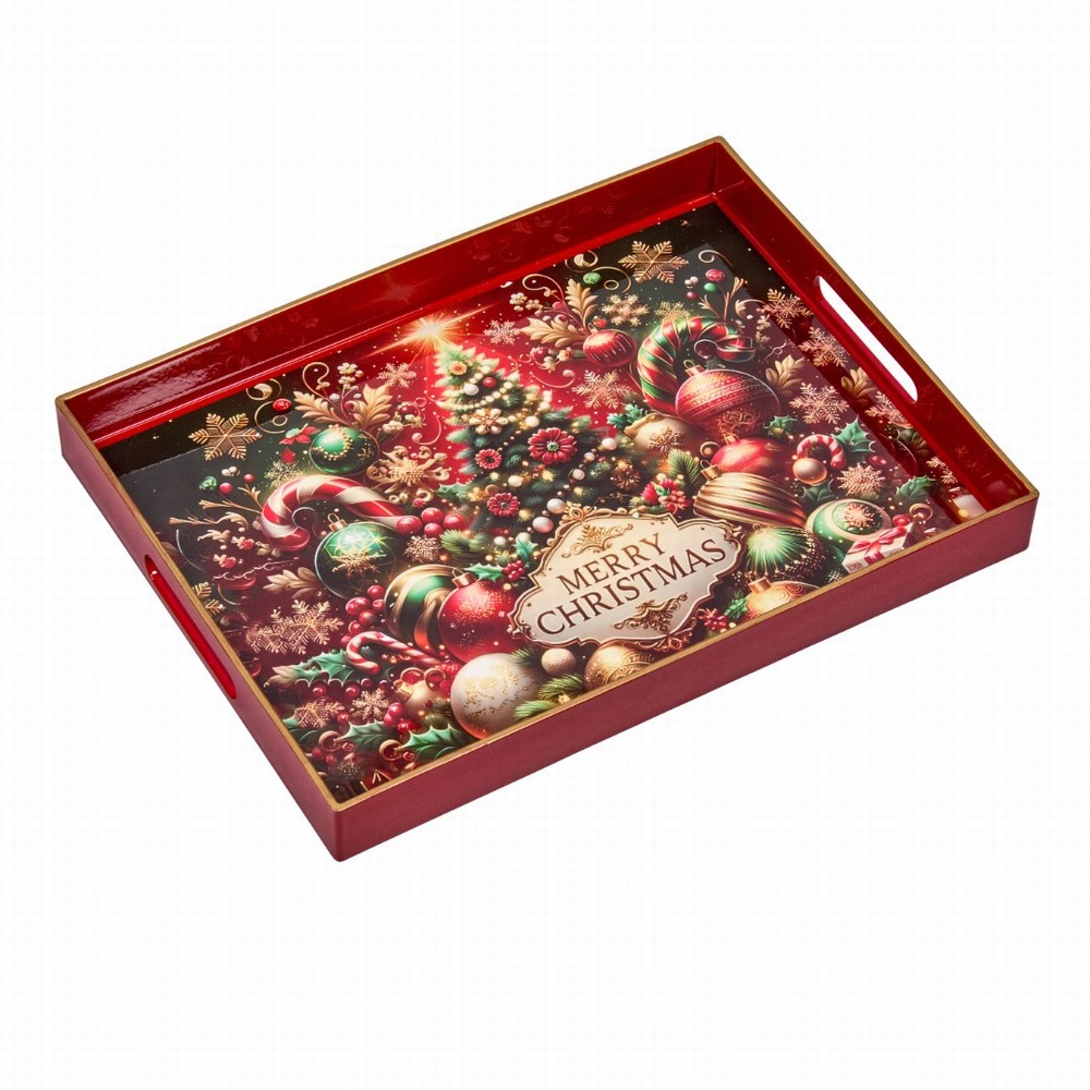 Three Kings Merry Christmas DecorTray 30x40cm Rectangular