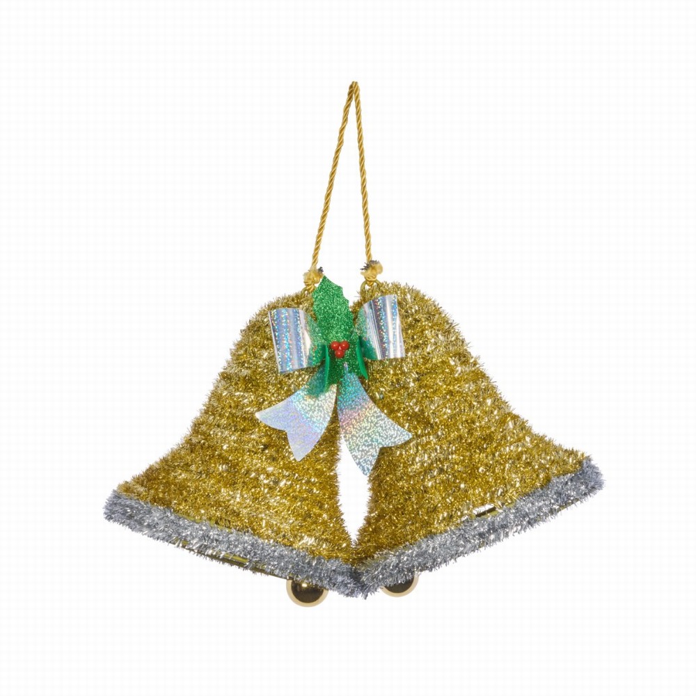 Three Kings Tinsel Bells 27x40cm Gold