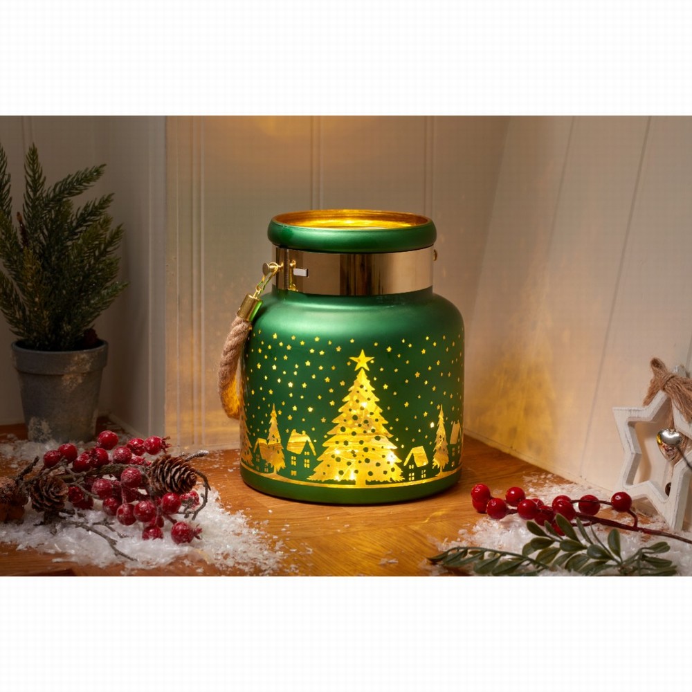 Three Kings Wonderland Lantern - Emerald 20cm