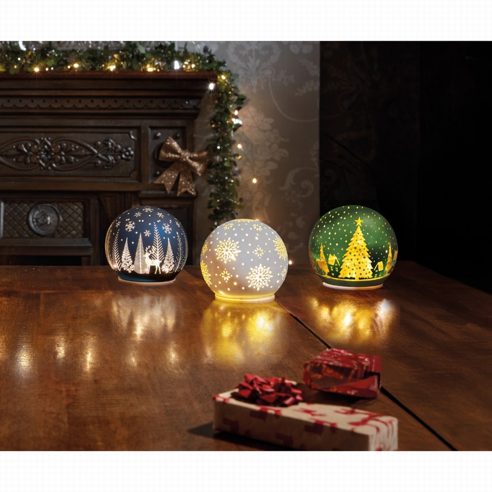Three Kings LED Glass WonderGlobe - Emerald 11cm Warm White
