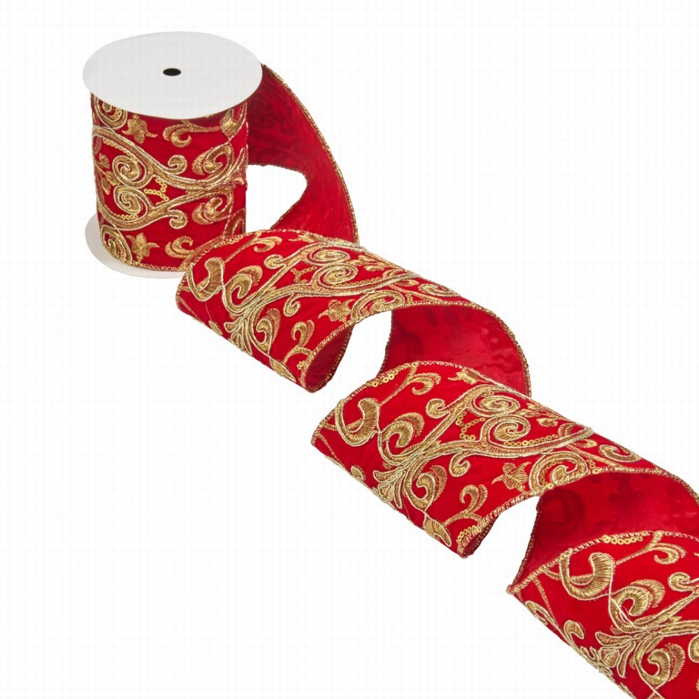 Three Kings 100mm Regal Luxury Velvet Ribbon, 2m - Ruby
