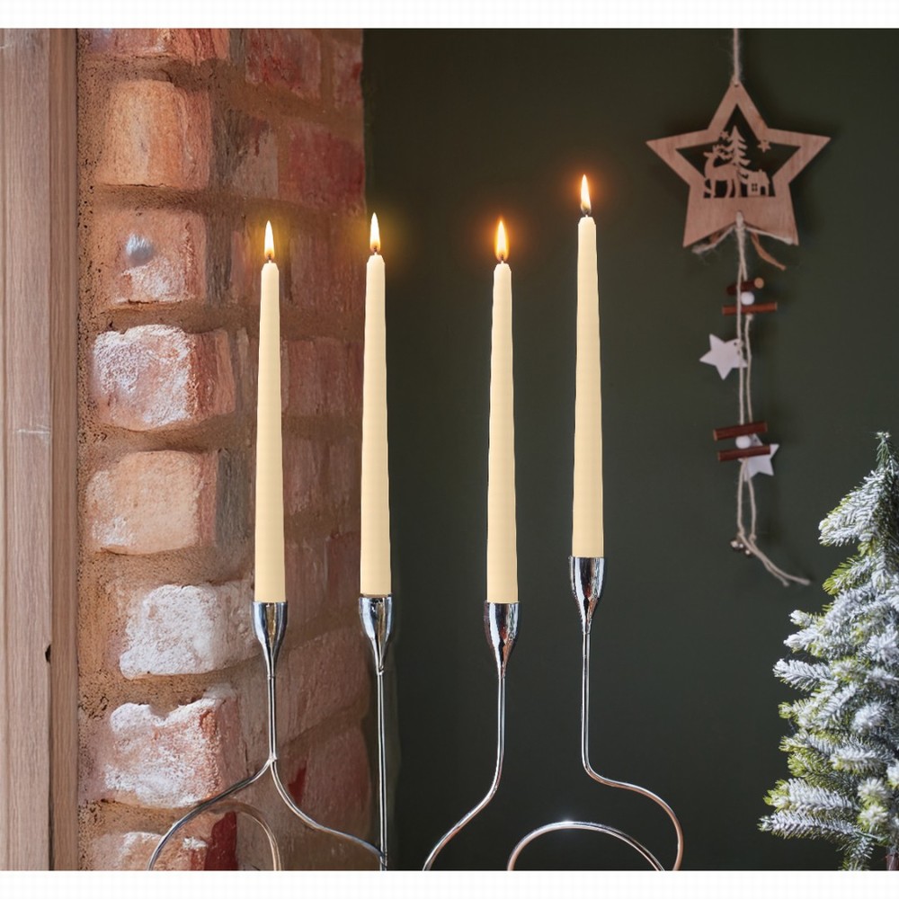 Outside In Table Candle Pack of 10 - Cream 25cm