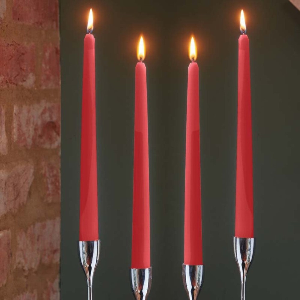 Outside In Table Candle Pack of 10 - Red 25cm