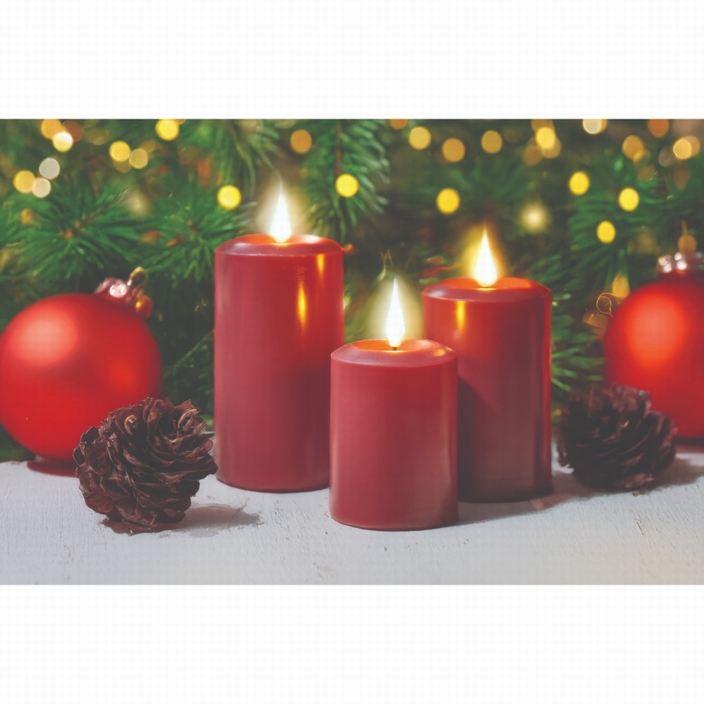 Outside In 15cm Pillar Candle - Red