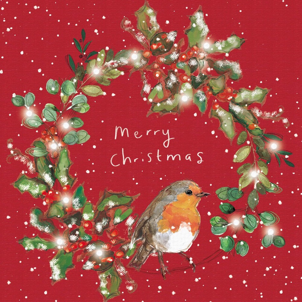 Pack of 6 Charity Christmas Cards - Robin Wreath