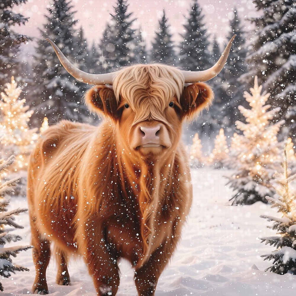 Pack of 6 Charity Christmas Cards - Handsome Highland Cow