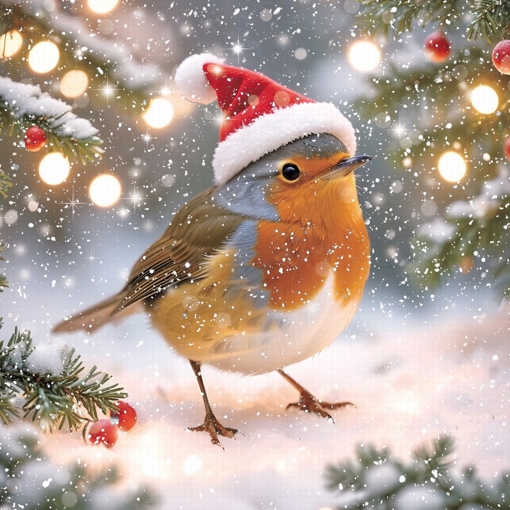 Pack of 6 Charity Christmas Cards - Robin