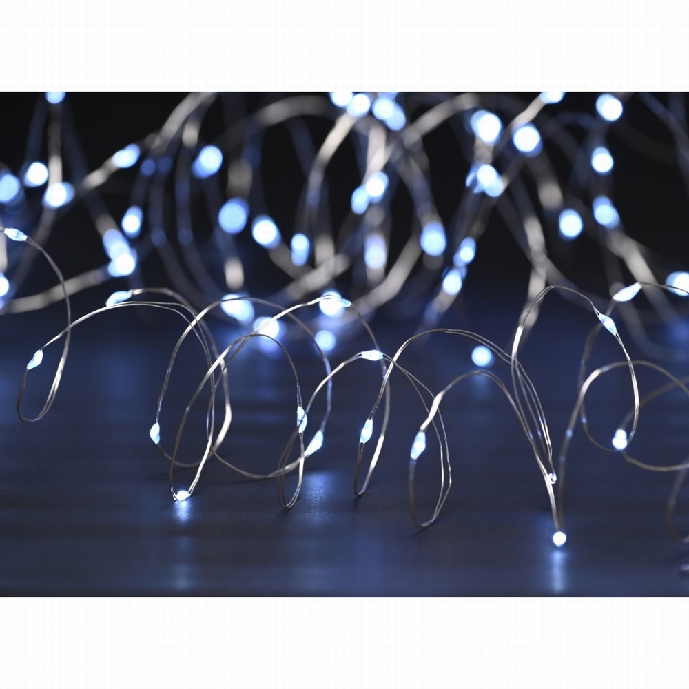 Festive 100 Battery Multifunction Dewdrop Lights - White