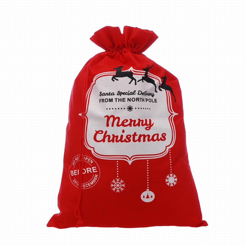 Festive 60cm Red "Merry Christmas" Santa Present Sack