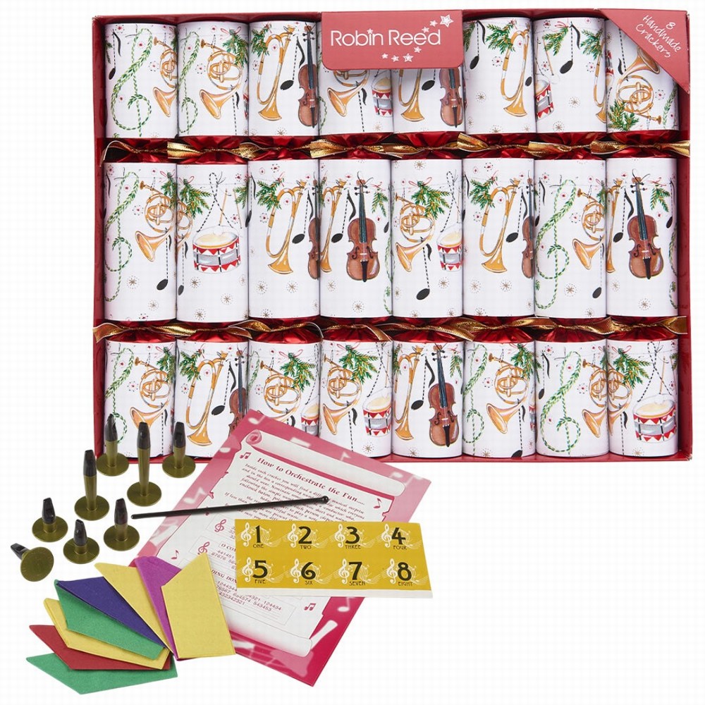 Robin Reed 8 Musical 10" Christmas Crackers - Concerto Fanfare