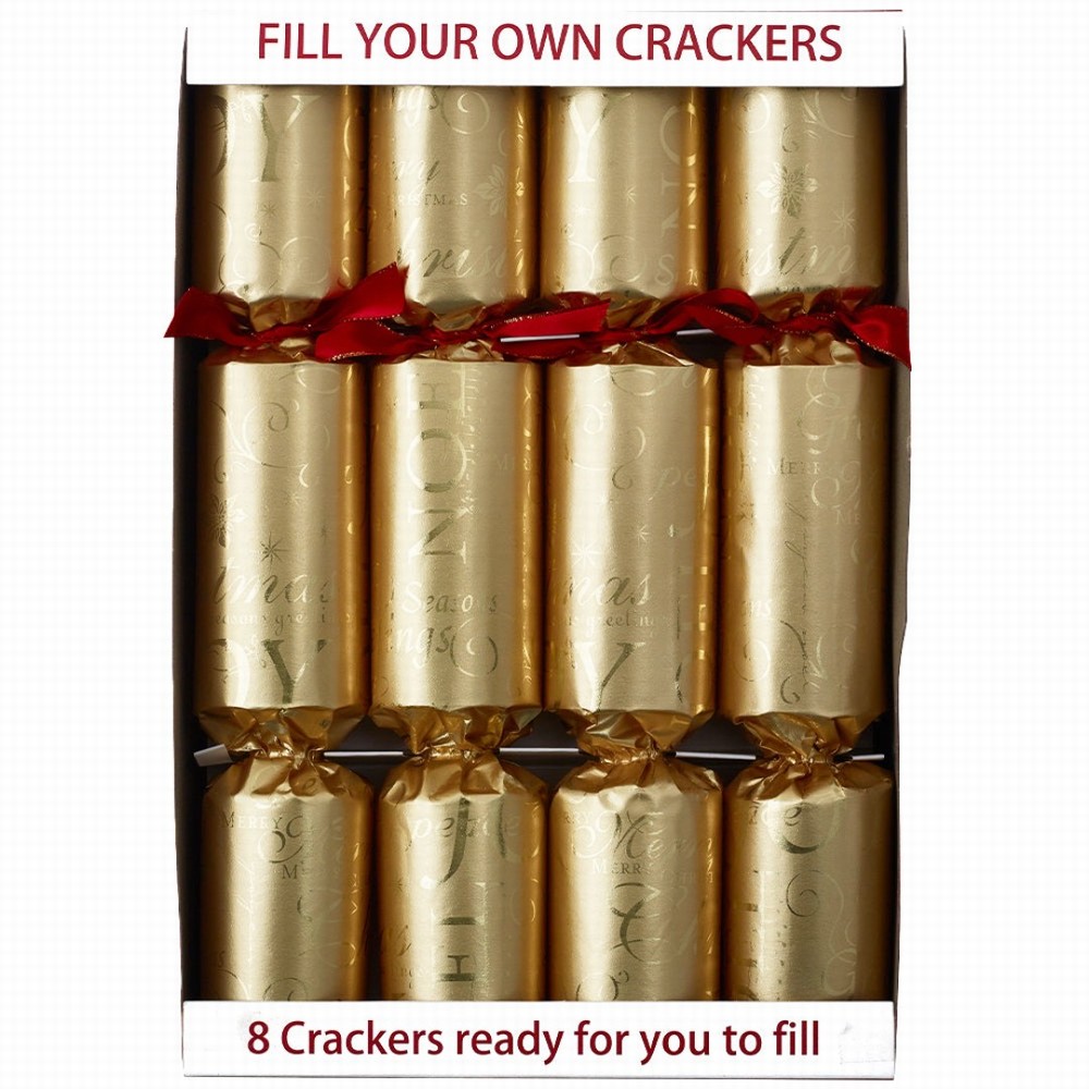 Robin Reed 8 Fill Your Own 12" Christmas Crackers - Joyeux Noel
