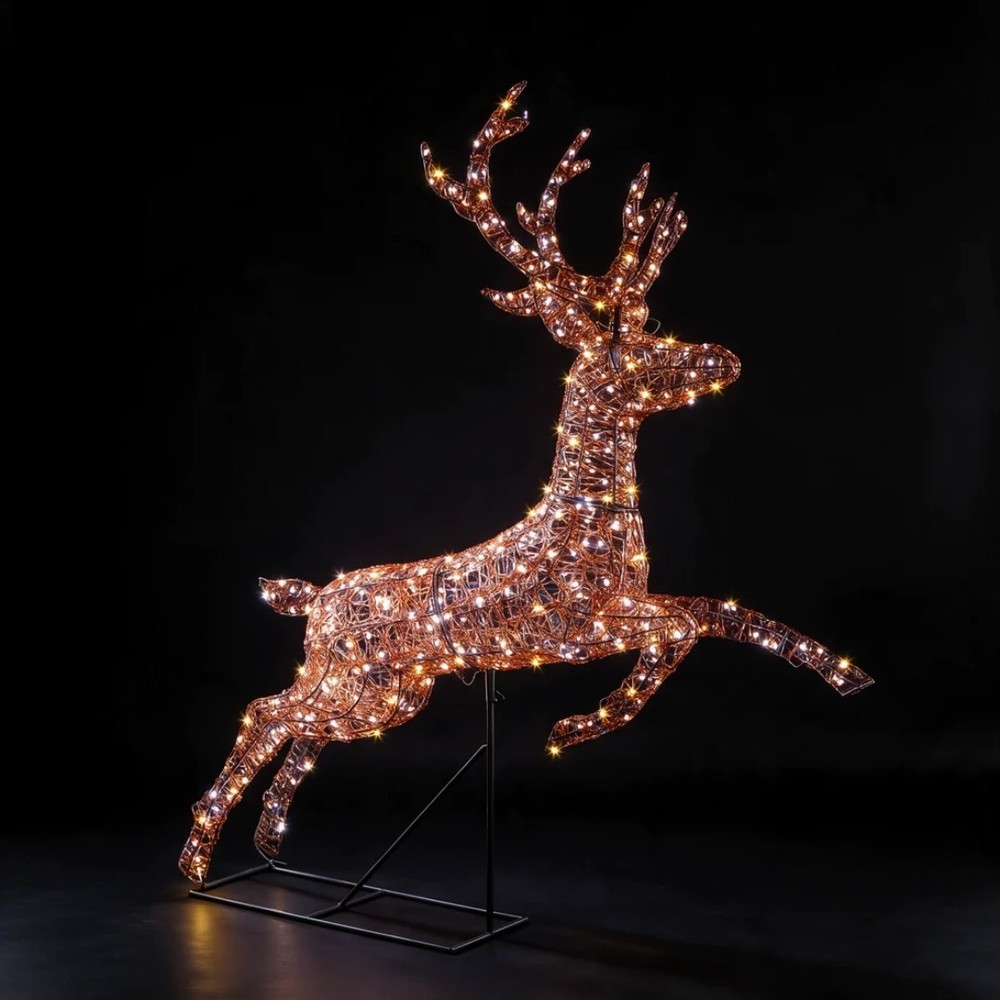 NOMA 1.5m Copper Acrylic Richmond Leaping Stag with Wire Antlers