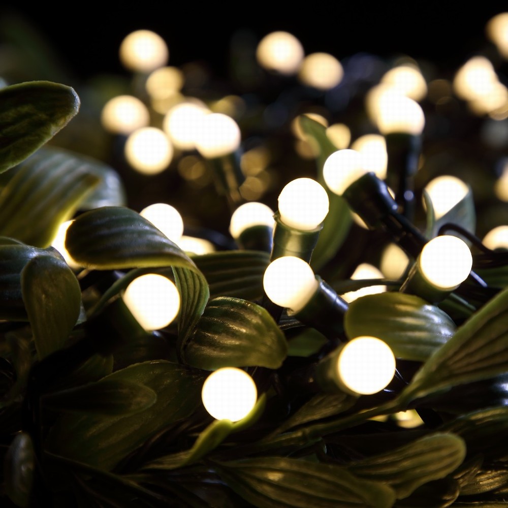 NOMA 9.9m 100 Fit & Forget Warm White Battery Berry Lights