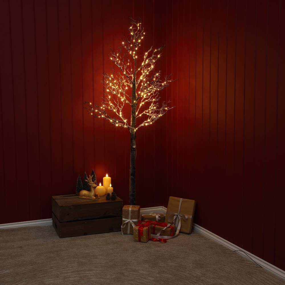 NOMA 1.8m Frosted Winter Twig Tree with 240 Warm White LEDs